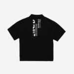 Boys Lacoste V0ZN2960 Black 031 Printed Bands Zippered Collar Polo - Image 2
