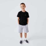 Boys Lacoste V0ZN3028 Black 031 SPORT Breathable Cotton Blend T-Shirt