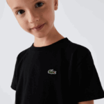Boys Lacoste V0ZN3028 Black 031 SPORT Breathable Cotton Blend T-Shirt - Image 7