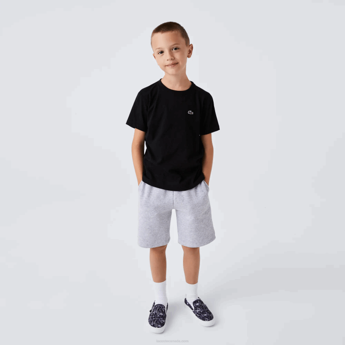 Boys Lacoste V0ZN3028 Black 031 SPORT Breathable Cotton Blend T-Shirt - Image 1