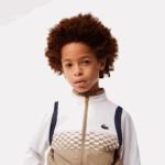 Boys Lacoste V0ZN3042 Beige White Blue Orange WRI Tennis x Daniil Medvedev Jogger Set - Image 2