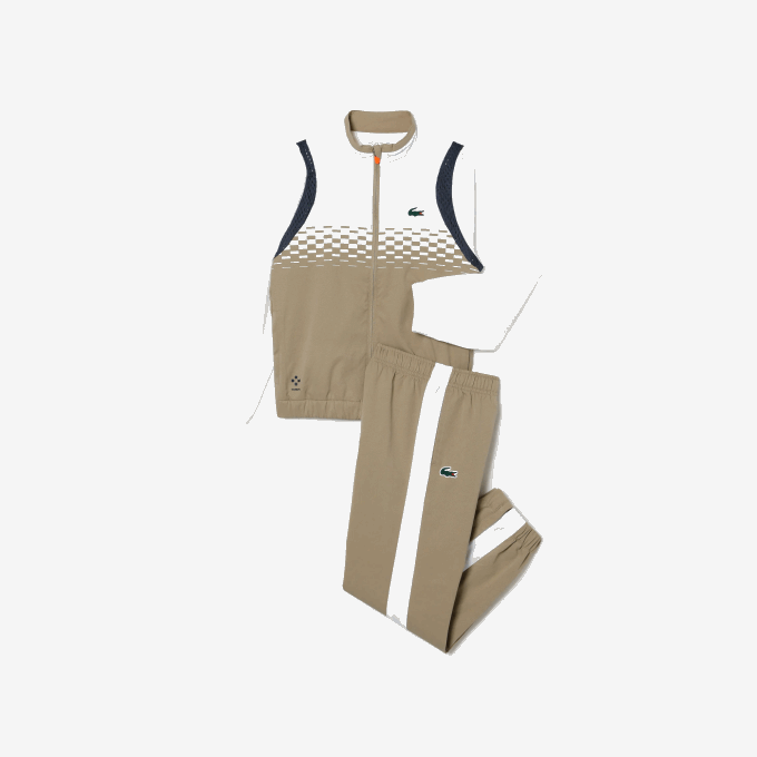 Boys Lacoste V0ZN3042 Beige White Blue Orange WRI Tennis x Daniil Medvedev Jogger Set - Image 5