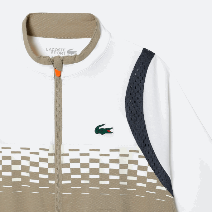 Boys Lacoste V0ZN3042 Beige White Blue Orange WRI Tennis x Daniil Medvedev Jogger Set - Image 8