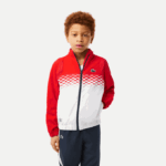 Boys Lacoste V0ZN3043 Red White Blue CF1 Tennis x Daniil Medvedev Jogger Set - Image 2
