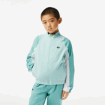 Boys Lacoste V0ZN3046 Light Green White Yellow XIA Tennis Colorblock Jogger Set - Image 2