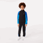 Boys Lacoste V0ZN3047 Black Blue Yellow AYF Tennis Colorblock Jogger Set