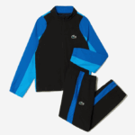 Boys Lacoste V0ZN3047 Black Blue Yellow AYF Tennis Colorblock Jogger Set - Image 5
