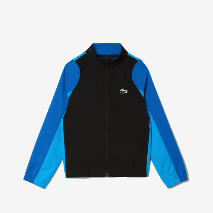 Boys Lacoste V0ZN3047 Black Blue Yellow AYF Tennis Colorblock Jogger Set - Image 6