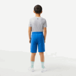 Boys Lacoste V0ZN3087 Blue KXB Organic Cotton Contrast Branding Shorts - Image 3