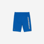 Boys Lacoste V0ZN3087 Blue KXB Organic Cotton Contrast Branding Shorts - Image 4