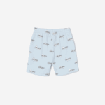 Boys Lacoste V0ZN3102 Light Blue T01 Shorts in Printed Organic Cotton Flannel - Image 5