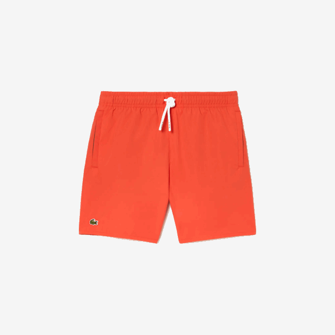 Boys Lacoste V0ZN3104 Orange Green WIG Quick-Dry Solid Swim Shorts - Image 4