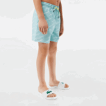 Boys Lacoste V0ZN3108 Mint LGF Printed Recycled Polyester Swim Trunks - Image 2