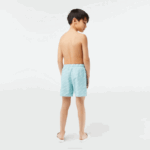 Boys Lacoste V0ZN3108 Mint LGF Printed Recycled Polyester Swim Trunks - Image 3