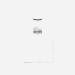 Boys Lacoste V0ZN3119 White 001 Crew Neck Crocodile Lettering Cotton T-Shirt