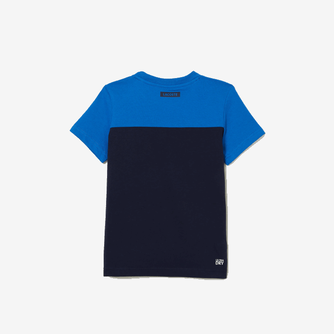 Boys Lacoste V0ZN3147 Navy Blue 976 SPORT Jersey T-Shirt - Image 2