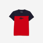 Boys Lacoste V0ZN3148 Navy Blue Red 551 SPORT Jersey T-Shirt
