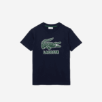Boys Lacoste V0ZN3152 Navy Blue 166 Crew Neck Vintage Logo Cotton T-Shirt