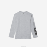 Boys Lacoste V0ZN3159 Grey Chine CCA Crocodile Print T-Shirt - Image 2