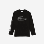 Boys Lacoste V0ZN3160 Black 031 Crocodile Print T-Shirt