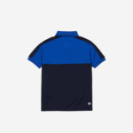 Boys Lacoste V0ZN3183 Navy Blue MT5 Breathable Colourblock Pique Polo Shirt - Image 2