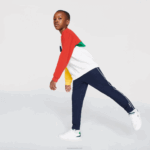Boys Lacoste V0ZN3211 Navy Blue White 525 SPORT Piped Lightweight Trackpants