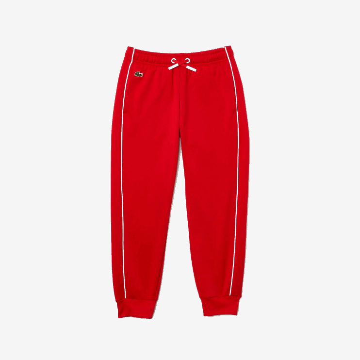 Boys Lacoste V0ZN3229 Red White C9U Heritage Fleece Jogging Pants - Image 1