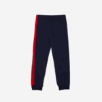 Boys Lacoste V0ZN3243 Navy Blue Red K1H Cotton Fleece Blend Jogging Pants - Image 2