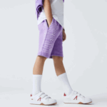 Boys Lacoste V0ZN3276 Purple GFU Branded Organic Cotton Shorts - Image 2