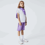 Boys Lacoste V0ZN3276 Purple GFU Branded Organic Cotton Shorts