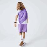Boys Lacoste V0ZN3276 Purple GFU Branded Organic Cotton Shorts - Image 3