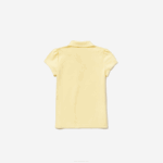 Girls Lacoste V0ZN2949 Yellow 6XP Scalloped Collar Mini Pique Polo - Image 2