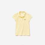 Girls Lacoste V0ZN2949 Yellow 6XP Scalloped Collar Mini Pique Polo
