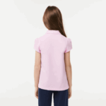 Girls Lacoste V0ZN2961 Pink Z4H Scalloped Collar Mini Pique Polo - Image 3