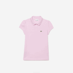 Girls Lacoste V0ZN2961 Pink Z4H Scalloped Collar Mini Pique Polo - Image 4