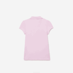 Girls Lacoste V0ZN2961 Pink Z4H Scalloped Collar Mini Pique Polo - Image 5
