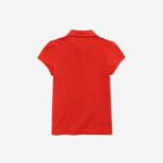 Girls Lacoste V0ZN2963 Red ADX Scalloped Collar Mini Pique Polo - Image 2