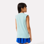Girls Lacoste V0ZN3016 Mint LGF Cotton Jersey Sleeveless T-Shirt - Image 3