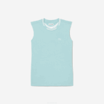 Girls Lacoste V0ZN3016 Mint LGF Cotton Jersey Sleeveless T-Shirt - Image 4