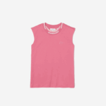 Girls Lacoste V0ZN3017 Pink 2R3 Cotton Jersey Sleeveless T-Shirt - Image 4