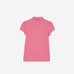 Girls Lacoste V0ZN3037 Pink 2R3 Scalloped Collar Mini Pique Polo - Image 2