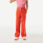 Girls Lacoste V0ZN3059 Orange 02K Wide Leg Track Pants - Image 2