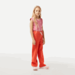Girls Lacoste V0ZN3059 Orange 02K Wide Leg Track Pants