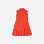 Girls Lacoste V0ZN3078 Orange 02K Fit and Flare Stretch Pique Polo Dress - Image 5