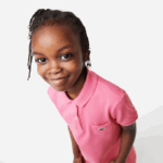 Girls Lacoste V0ZN3081 Pink 2R3 Cotton Polo Dress - Image 2