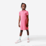 Girls Lacoste V0ZN3081 Pink 2R3 Cotton Polo Dress