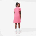 Girls Lacoste V0ZN3081 Pink 2R3 Cotton Polo Dress - Image 3