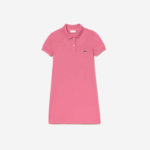 Girls Lacoste V0ZN3081 Pink 2R3 Cotton Polo Dress - Image 4