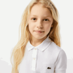 Girls Lacoste V0ZN3082 White 001 Cotton Polo Dress - Image 2