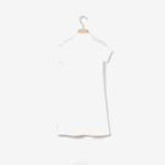 Girls Lacoste V0ZN3082 White 001 Cotton Polo Dress - Image 6